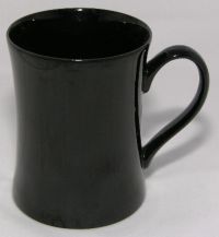 FITZ & FLOYD Black Porcelain Coffee Mug Vintage 1978